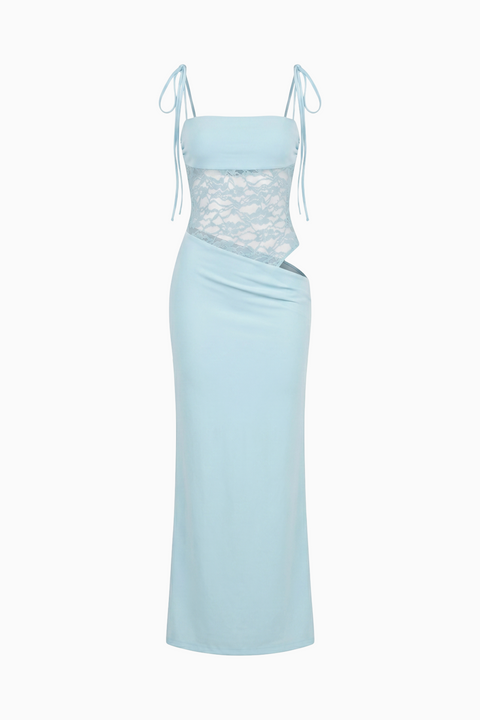 Ice Blue Flowing Maxi Dress