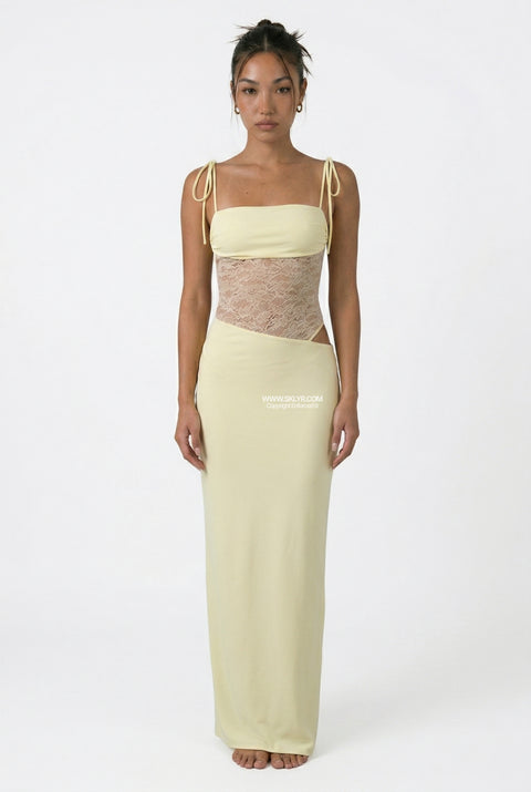 Lime Green Flowing Maxi Dress