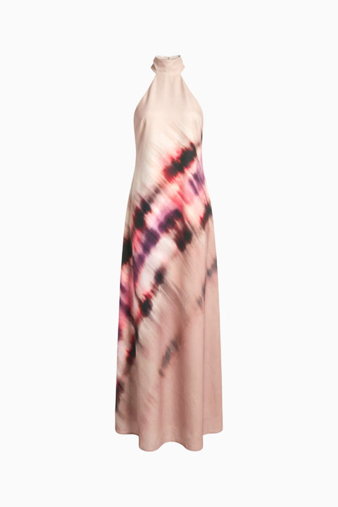 Blush Floral Ruched Maxi Dress