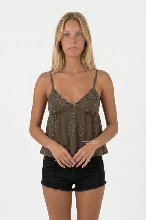 Dark Olive Fitted Cami Top