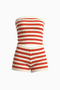 Red & White Striped Knit Two-Piece Mini Set