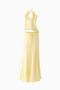 Yellow Linen Halter & Skirt Set