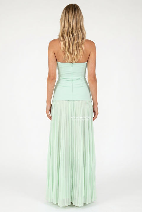Mint Satin Sleek Gown Dress