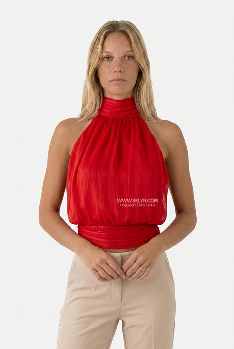 Halterneck Gathered Top