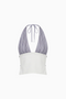 Contrast Panel Plunging Halter Top