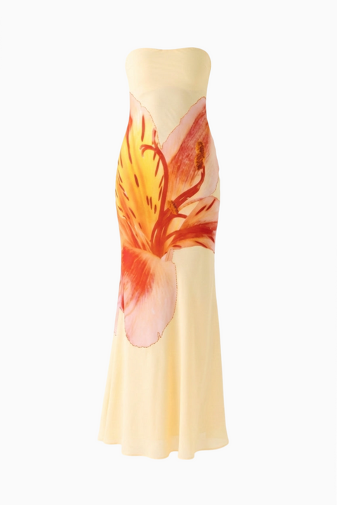 Yellow Large Floral Maxi Dress