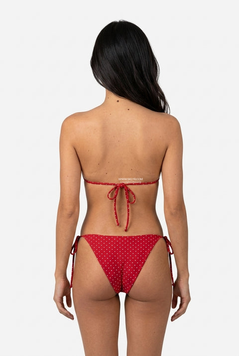 Retro Sweetheart Polka Dot Lace-Trim Bikini