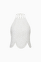 White Open-Weave Halter Top