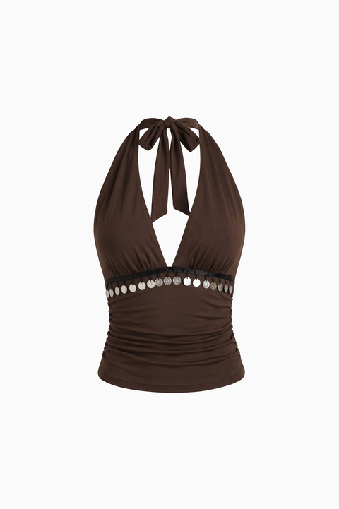 Desert Mirage Coin Halter Top