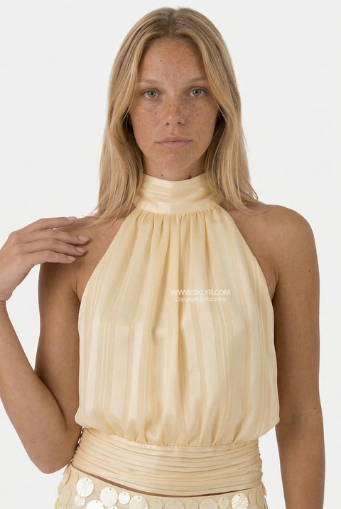 Halterneck Gathered Top