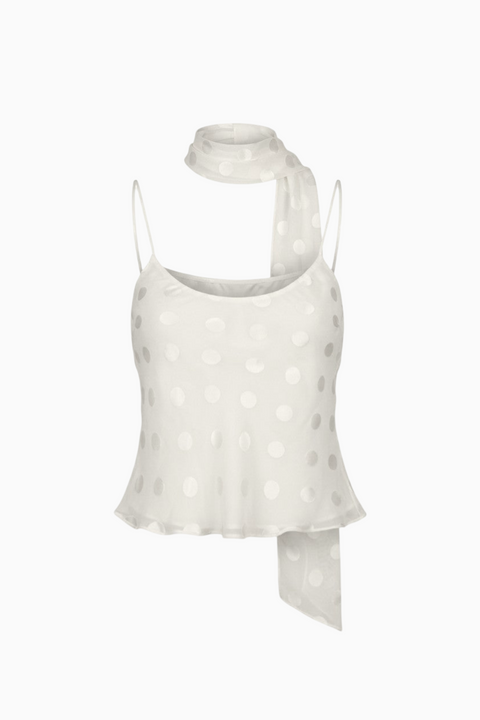 White Spaghetti Strap Fitted Top