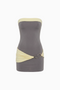 Grey and Yellow Color Block Strapless Mini Dress