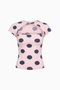Polka Dot Cutout Short-Sleeve Top