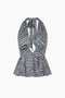 Dark Navy Print Draped Top