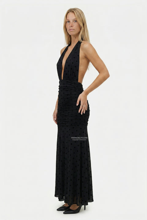 Polka Dot Halter Maxi