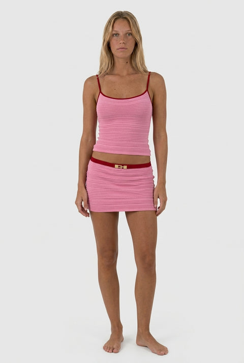 Pink Ribbed Sporty Mini Set