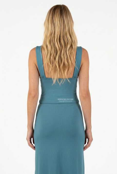 Teal Halterneck Maxi Set