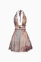 Warm Abstract Print Mini Dress