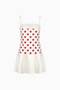 Red Polka Dot Drop-Hem Mini Dress