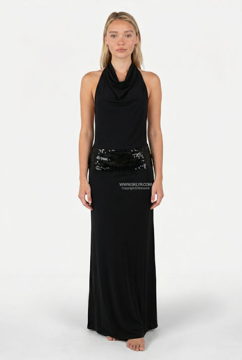 Black A-Line Maxi Dress