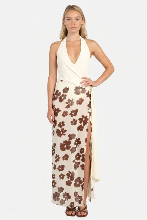 White Delicate Floral Maxi Dress