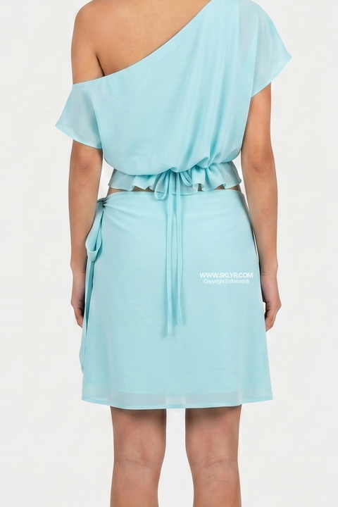 Asymmetrical Top and Sarong Skirt Set
