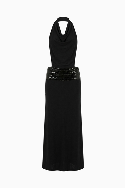 Black A-Line Maxi Dress