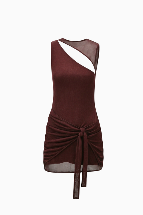 Metallic Gold Cutout Mini Dress