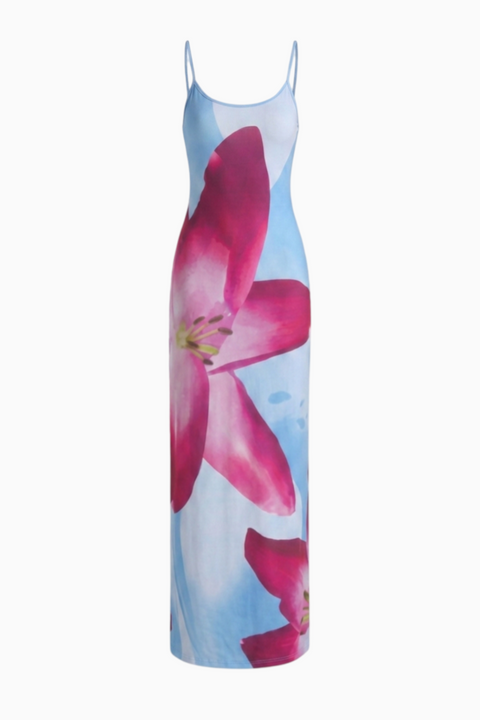 Spaghetti Strap Floral Bodycon Dress