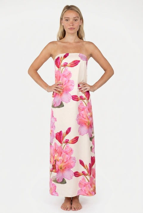 Pink Vibrant Floral Maxi Dress