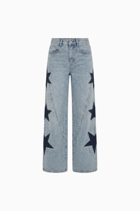Embellished Star Wide-Leg Pants