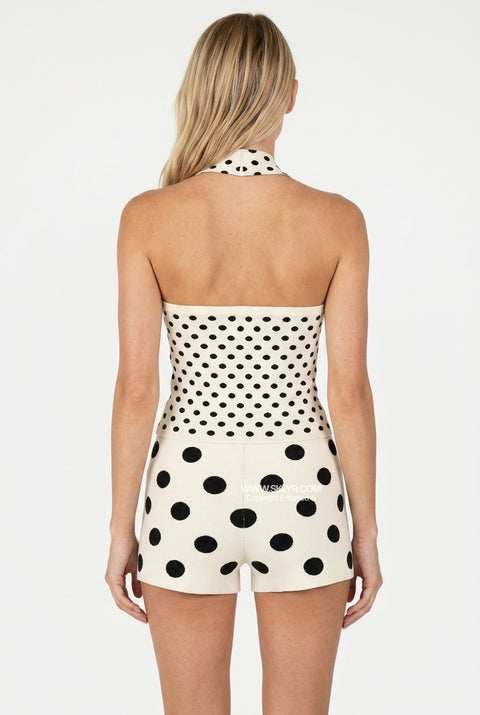 Black & White Polka Dot Knit Set