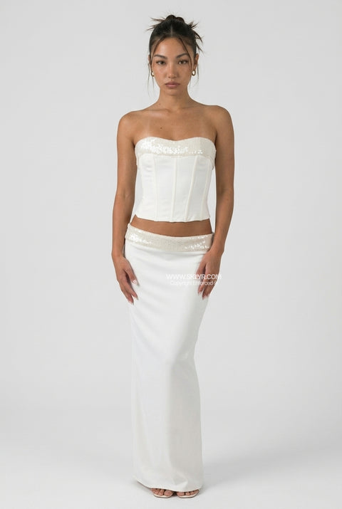 Ivory Sequin-Trimmed Formal Set