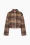 Oversized Cropped Plaid Jacket