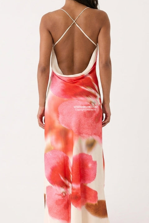 Red Floral Slip Maxi
