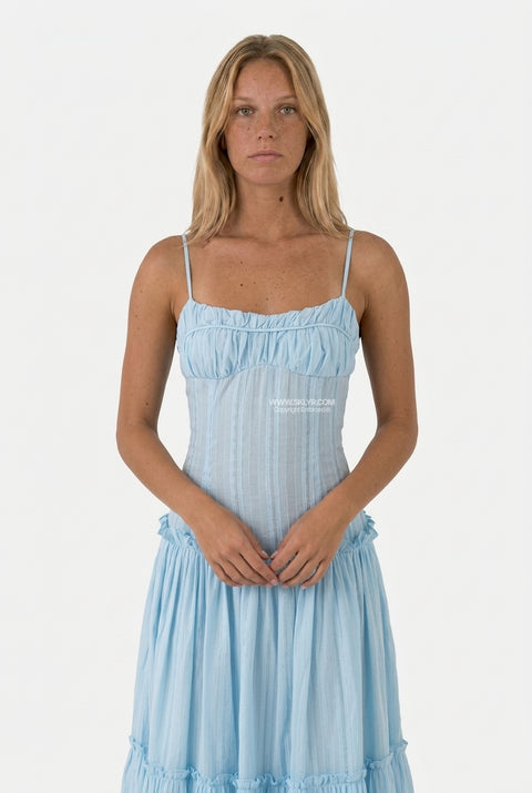 Sky Blue Spaghetti Strap Maxi Dress