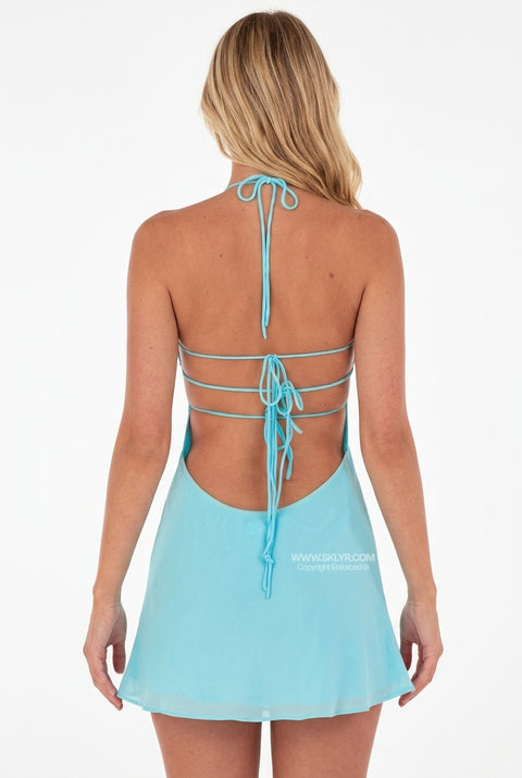 Sky Blue Slip Mini Dress