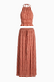 Peach Halter Top & Skirt Set
