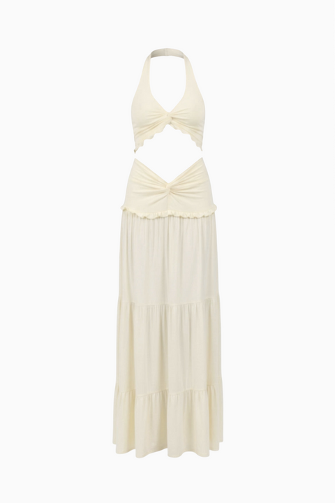 White Lace Halter & Wide-Leg Set