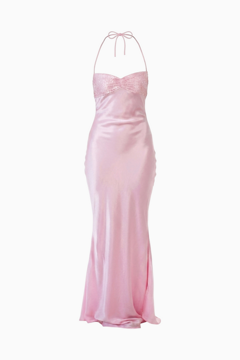 Burgundy Sleek Slip Maxi Dress