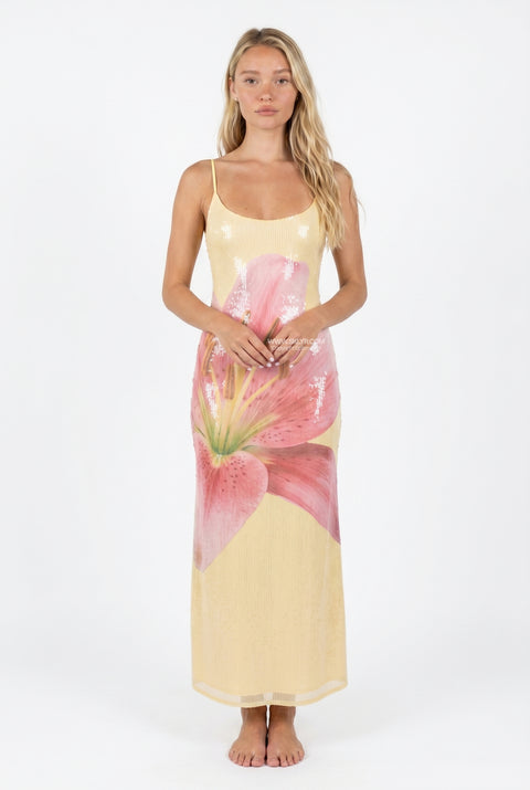 Blush Watercolor Floral Maxi Dress