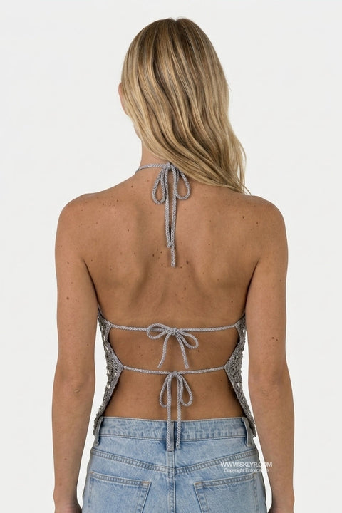 Grey Fitted Spaghetti Strap Top