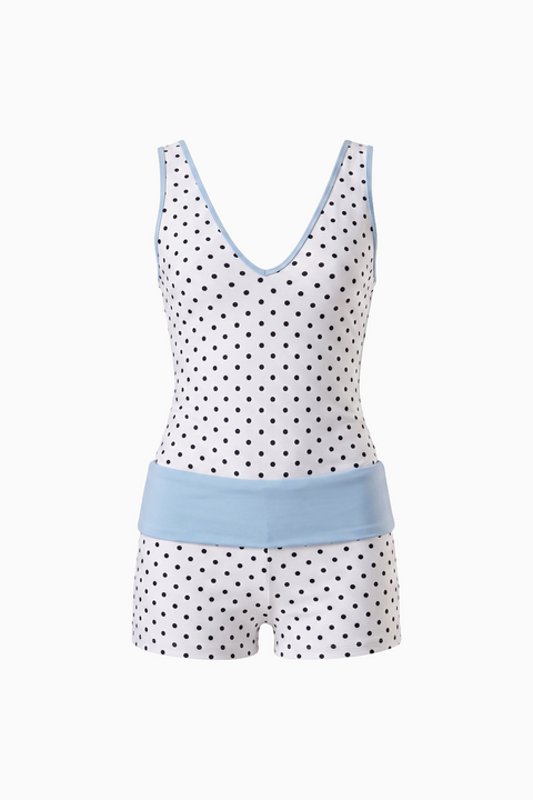 Polka Dot Tank and Boyshort Swim Set