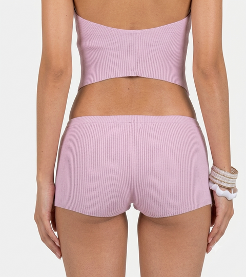 Embellished Knit Halter Top and Shorts Set