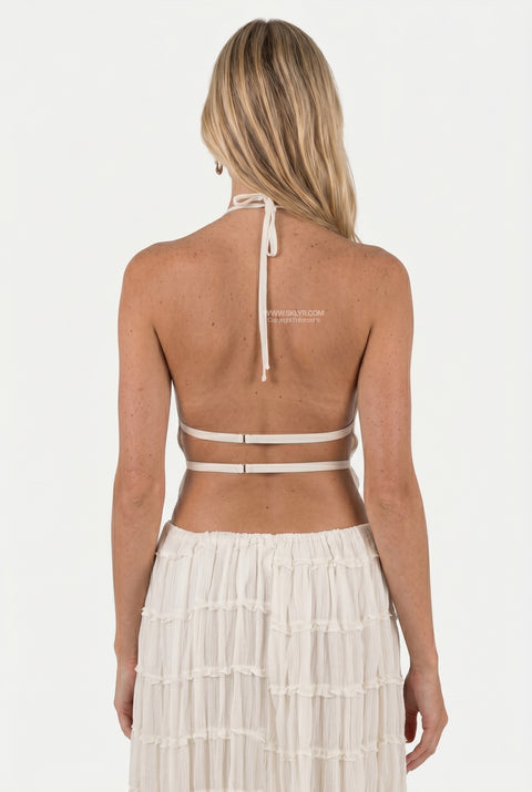 Cream Maxi Skirt & Top Set