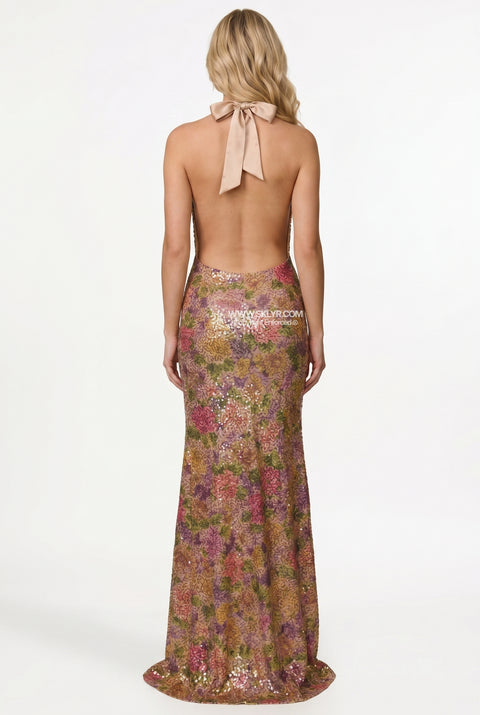 Floral Halterneck Maxi Dress