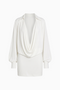 Cowl Neck Long Sleeve Mini Shirt Dress