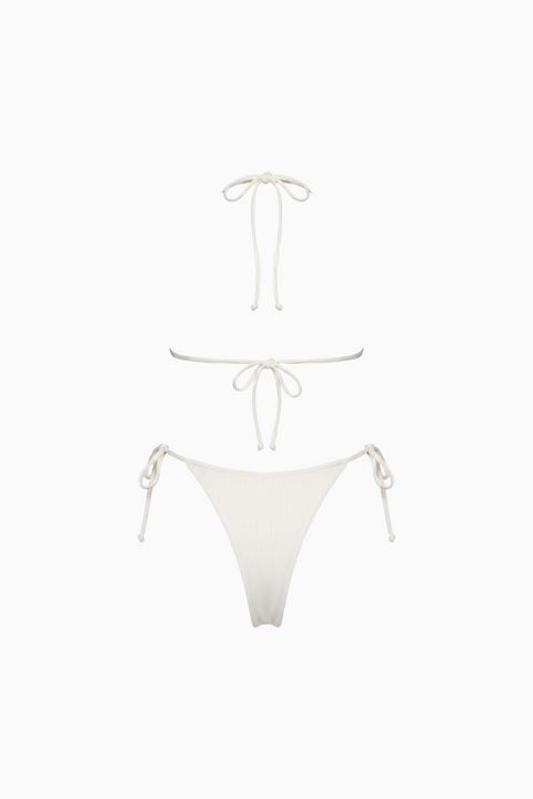 Gold-Link Cream Triangle Bikini