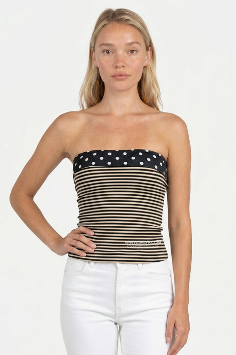 Polka Dot & Nautical Stripe Tube Top