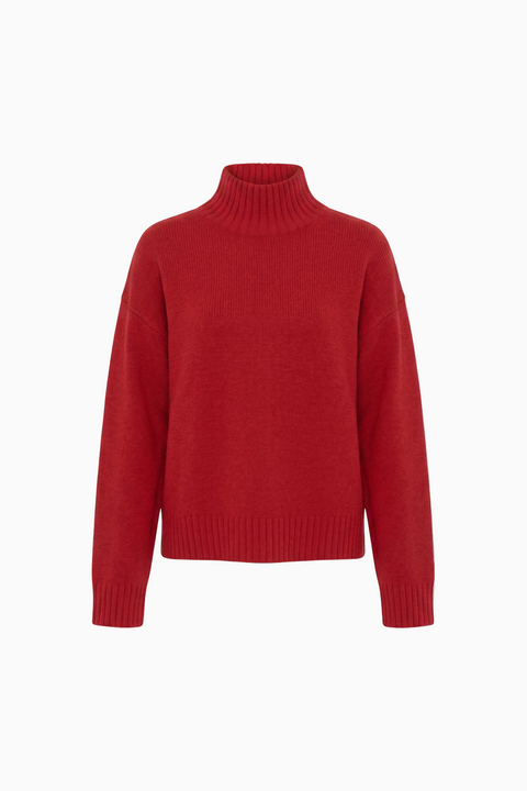 Ribbed Mock Neck Knit Sweater